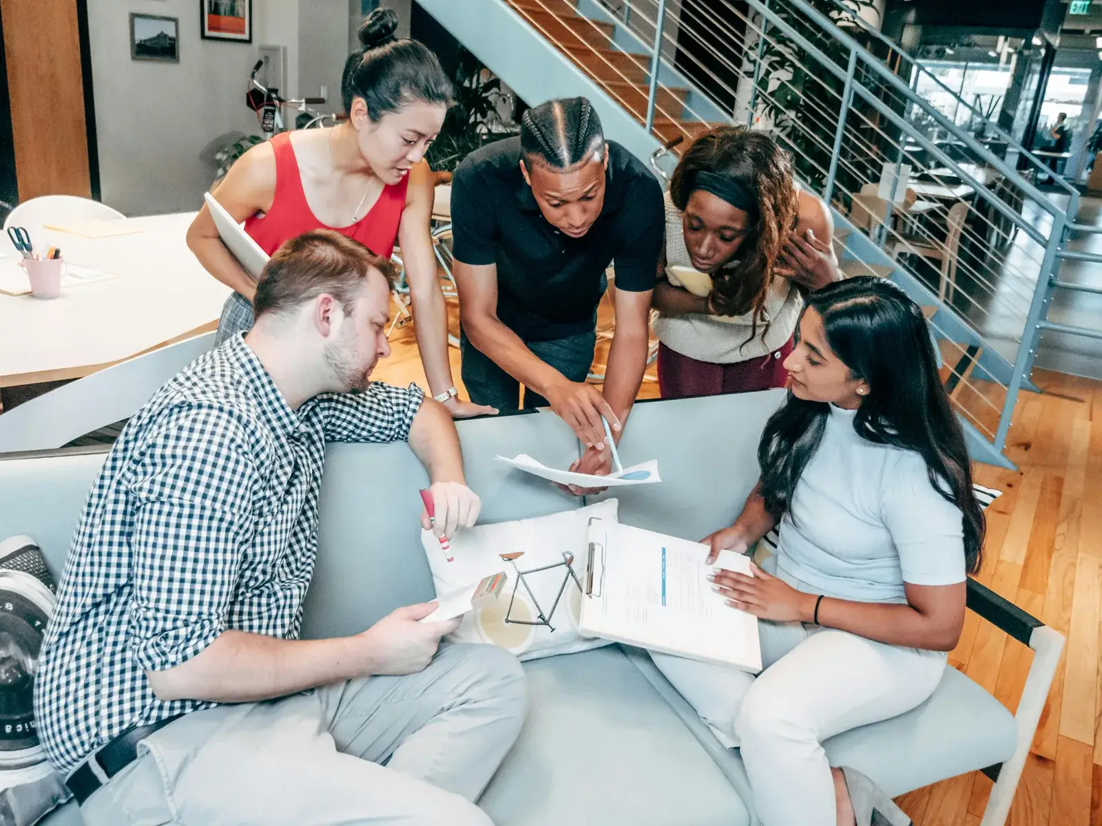 Team discussing digital marketing strategy during a meeting